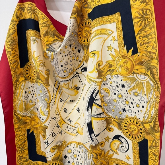 Zodiac Scarf Made In Italy by Isotoner inRed, Gold and Navy Signature Collection - Picture 13 of 14